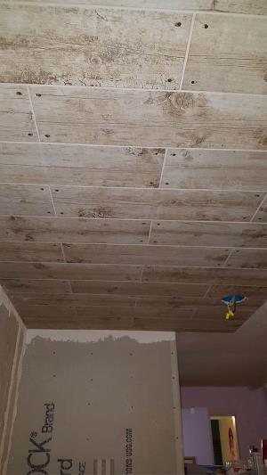 Tile ceiling installed
